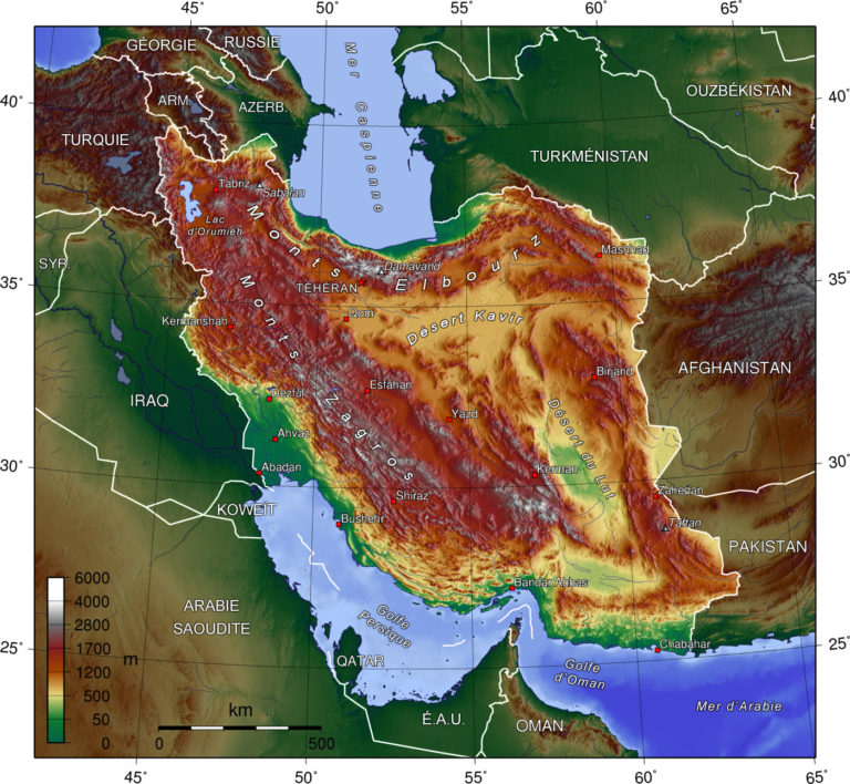 carte iran Zagros